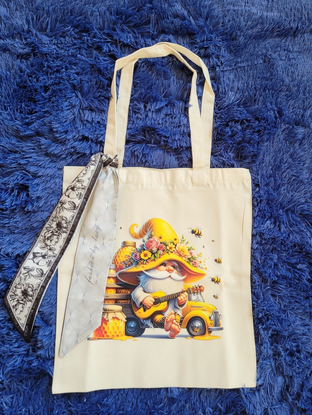 Custom Gnome Canvas Tote Bag With Sash